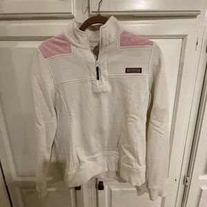 Vineyard Vines White Zip Sweater